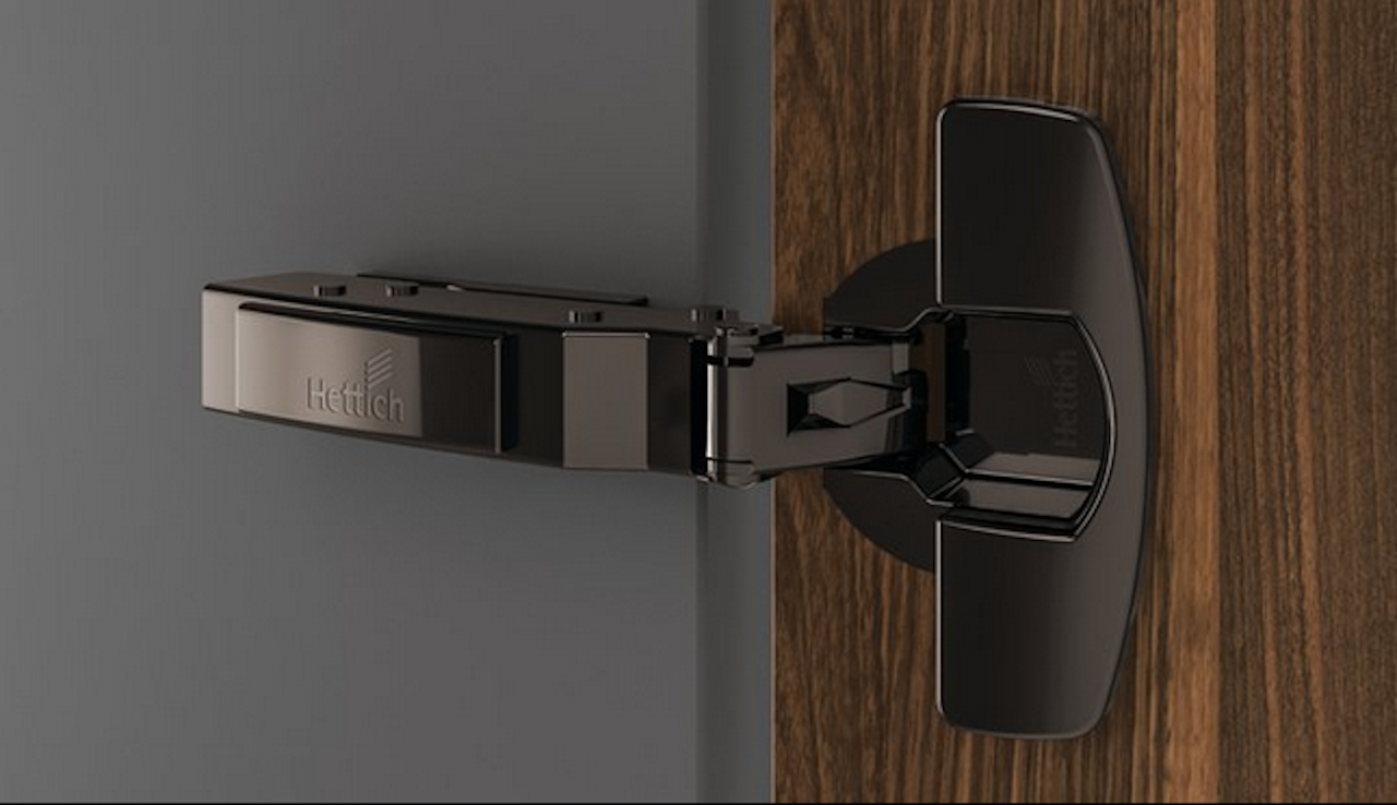 Петля SENSYS 8645i, накладная, 110*, с доводчиком, без планки, 52мм, черный обсидиан