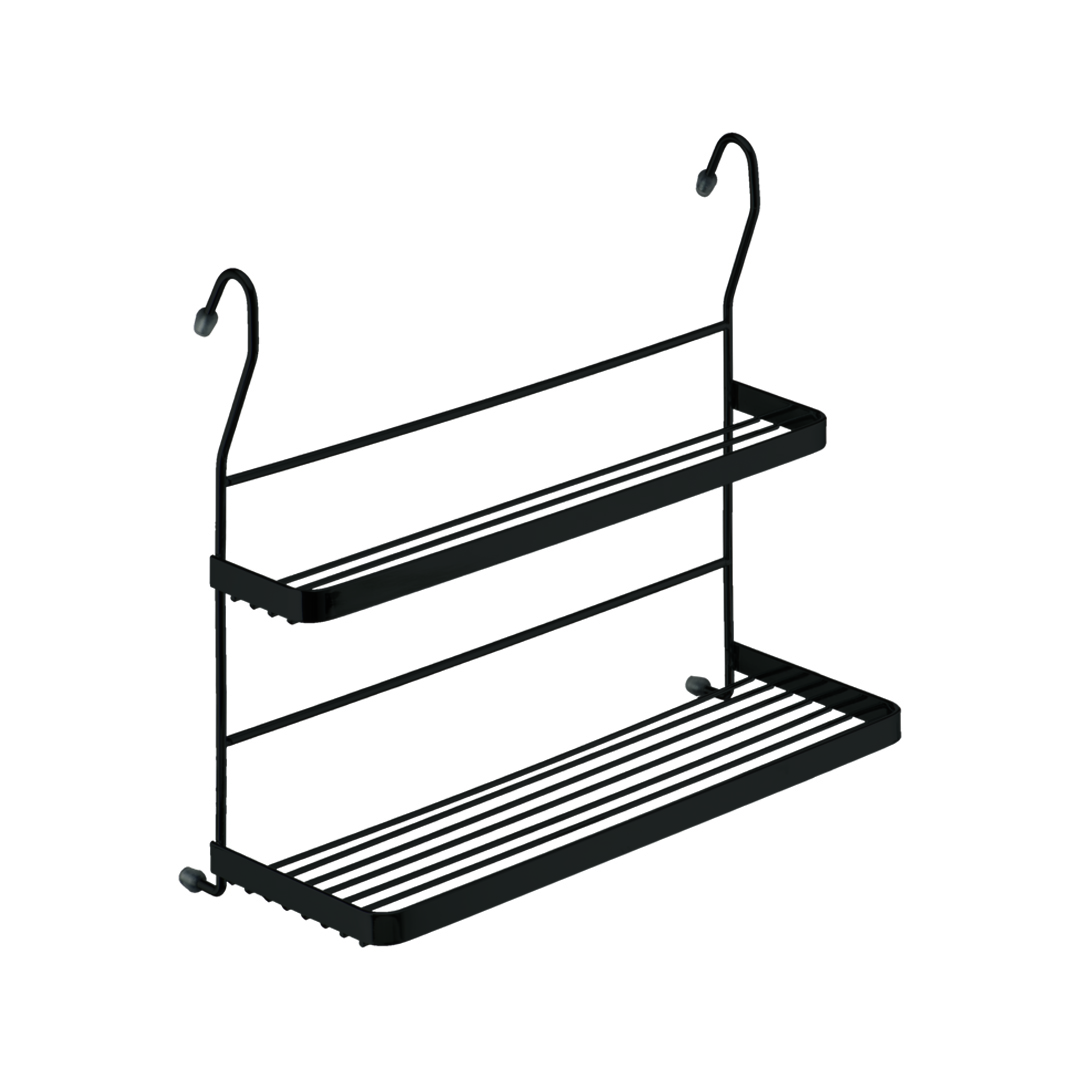 Полка 2-ярусная "mix", 340х155х305мм, черный матовый