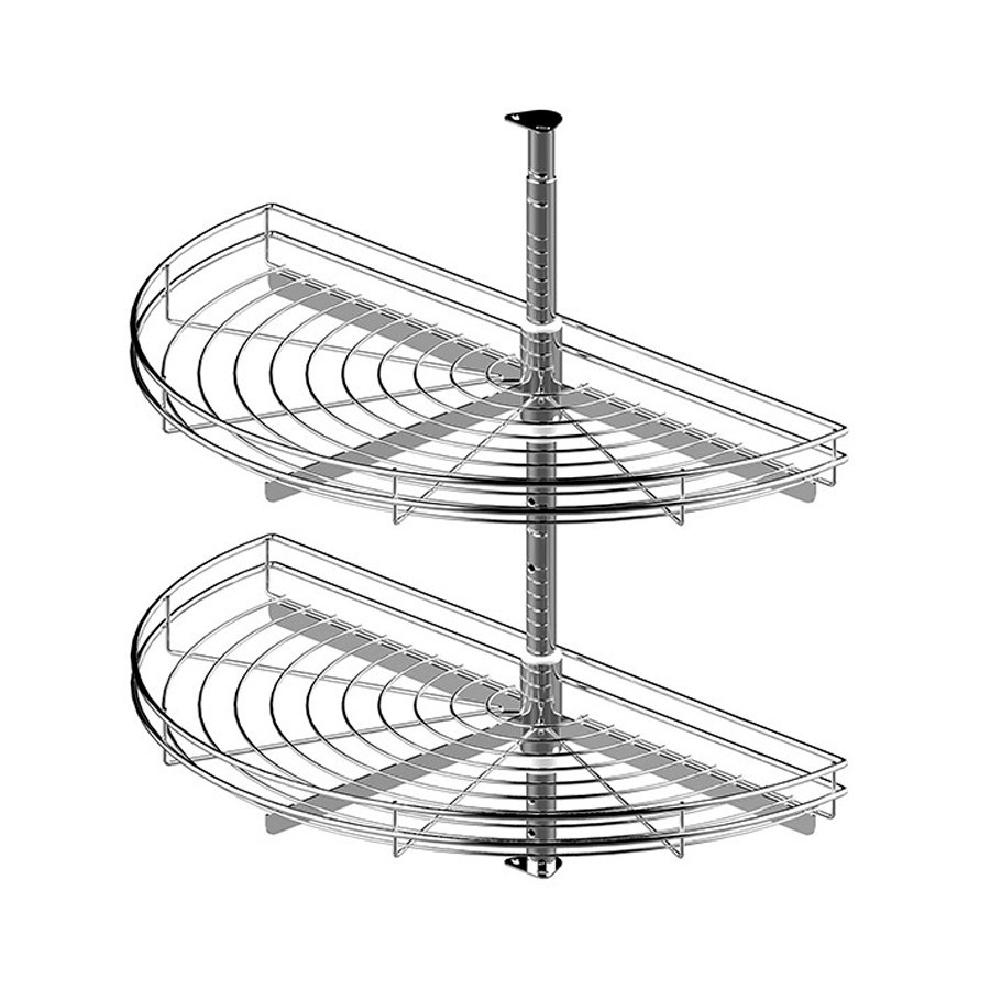 Выкатная карусель 1/2 в угловой шкаф, d=600мм, хром
