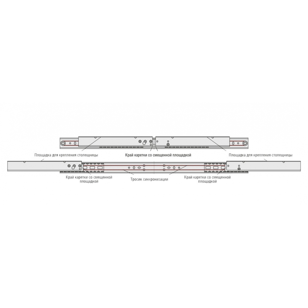 ДМ 47/750 S Механизм шариковый для раздвижных столов