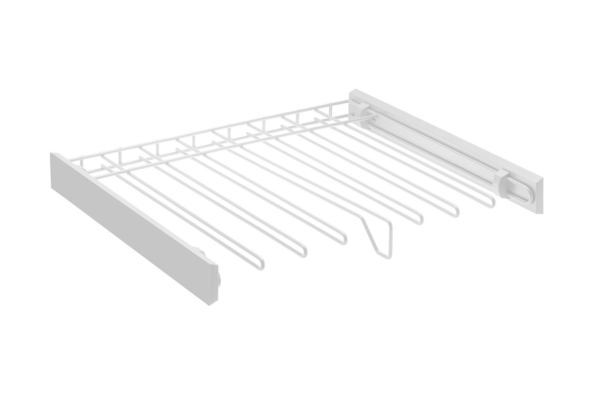 Вешалка для брюк в шкаф на 800мм, 460х760х75, без направляющих, белый, GTV