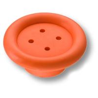 Ручка-кнопка, 03.0628.068, d=58мм, каучук, оранжевый, "Пуговица"