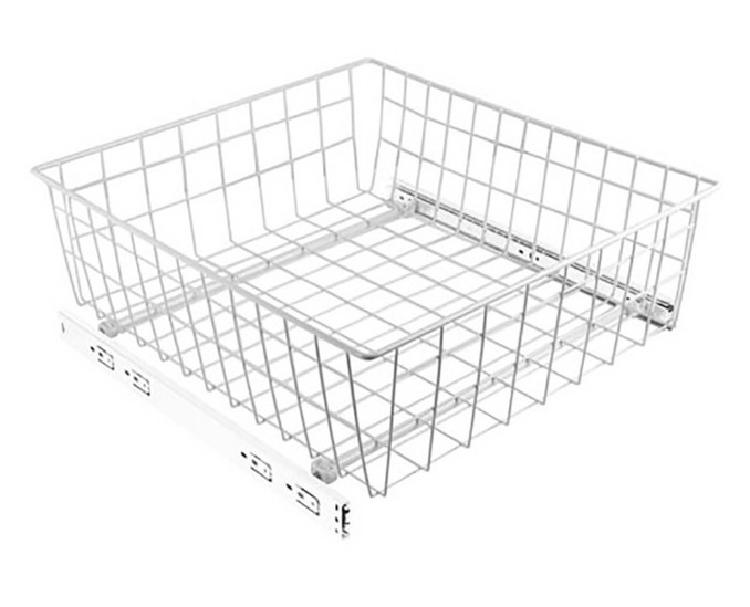 Решетчатая выдвижная емкость, 435х475х150мм, шариковые направляющие, белый