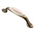 Ручка-скоба, UP-WP0728-PX, 96мм, металл/керамика, старое золото/белый с орнаментом/30
