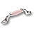 Ручка-скоба, 1640-51-96-PINK, 96мм, металл/керамика, глянцевый никель/розовый