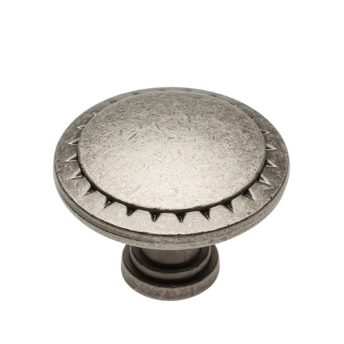Ручка-кнопка, PALERMO, d=32мм, металл, античное серебро