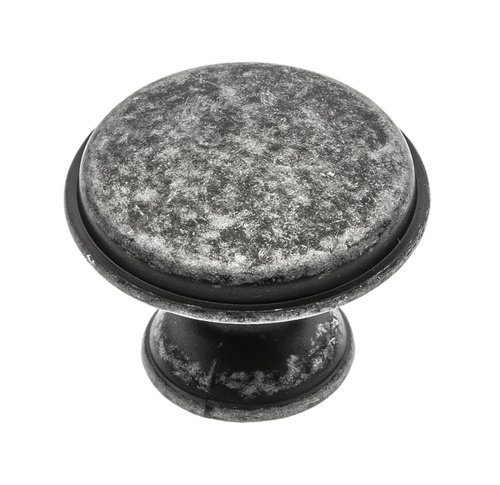 Ручка-кнопка, CENTO, d=27мм, металл, античное серебро/50/500