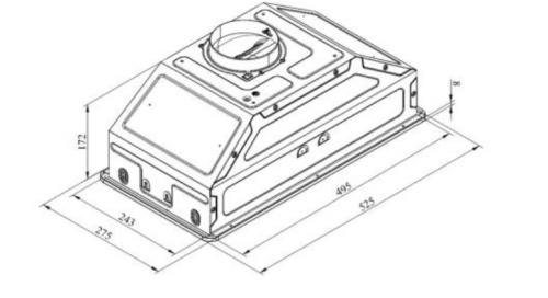 Вытяжка полновстраиваемая Skylark Inox, 60см, без угольного фильтра, нерж. сталь, Konigin