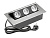 GTV, горизонтальная, 3 розет., IP20, шнур 1,5м, штыр. заземл., алюминий/12