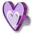 Ручка-кнопка, 666MOX, 29х56х50мм, пластик, фиолетовый, "Сердце"
