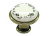 Ручка-кнопка, GP19-G00AB-MLK-3, d=29мм, металл/керамика, старая медь/молочный с орнаментом