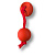 Ручка-кнопка, 7947RJ, 28х30х70мм, каучук/металл, красный