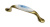 Ручка-скоба, UP-WP0728-PA-04, 96мм, металл/керамика, старое золото/белый с орнаментом/50