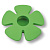 Ручка-кнопка, 435025ST06, 85х15мм, пластик, покрытие soft-touch, зеленый, "Цветок"