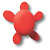 Ручка-кнопка, 456025ST09, 72х26х65мм, пластик, покрытие soft-touch, красный, "Черепаха"