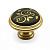 Ручка-кнопка, P77.23.M1.R8G, d=35мм, металл/керамика, золото/черный матовый с орнаментом, Guisti