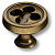 Ручка-кнопка, 15.312.30.12, d=30мм, металл, античная бронза