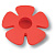 Ручка-кнопка, 435025ST09, 85х15мм, пластик, покрытие soft-touch, красный, "Цветок"