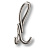 Крючок двухрожковый, Dugum Hook Big-Silver, металл, серебро