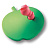 Ручка-кнопка, 461025ST06ST09, 82х48х82мм, пластик, покрытие soft-touch, зел/крас, яблоко с червячком