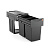 Система сортировки "Tandem Black Edition", 2х15л, 251х480х400мм, в шкаф 300мм, пластик, черный