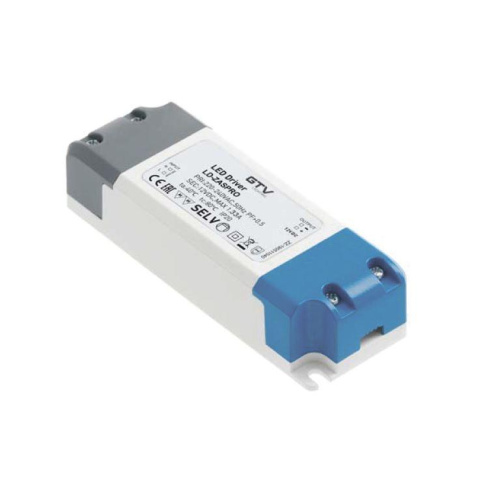 Трансформатор  33W/12V, 2,5A, IP20, 107х40х25мм, без шнура, пластик/белый, GTV