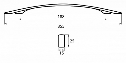 Ручка-скоба, 0997-10С, 288мм, металл, алюминий