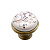 Ручка-кнопка, KF01-04 BA, 27х27х25мм, металл/фарфор, бронза/белый /100