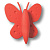 Ручка-кнопка, 453032ST09, 80х23х70мм, пластик, покрытие soft-touch, красный, "Бабочка"