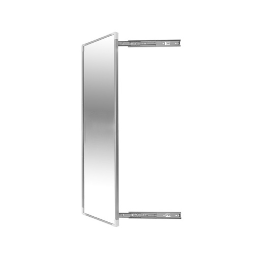 Выкатное зеркало, 400x1200x55мм, хром/белый