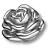 Ручка-кнопка, К1S, 60х60х40мм, композит, серебро, "Роза"