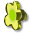 Ручка-кнопка, 698VEX, 29х52х54мм, пластик, зеленый, "Цветок"