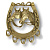 Настенная ключница "Подкова с лошадьми", 00069, латунь, глянцевая латунь