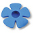 Ручка-кнопка, 435025ST05, 85х15мм, пластик, покрытие soft-touch, синий, "Цветок"