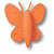 Ручка-кнопка, 453032ST08, 80х23х70мм, пластик, покрытие soft-touch, оранжевый, "Бабочка"
