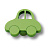 Ручка-кнопка, 603VE, 42х32х19мм, пластик, зеленый, "Машинка"
