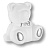 Ручка-кнопка, Т1W Teddy, 65х65х53мм, белый/серебро, "Мишка"