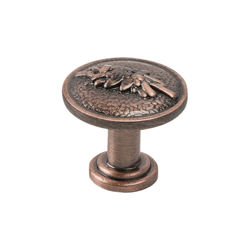 Ручка-кнопка, RK-001 AC, 28х28х26мм, металл, античная медь/100