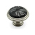 Ручка-кнопка, P77.23.G8.R3G, d=35мм, металл/керамика, серебро/черный матовый с орнаментом, Guisti