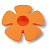 Ручка-кнопка, 435025ST08, 85х15мм, пластик, покрытие soft-touch, оранжевый, "Цветок"