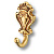 Крючок однорожковый, 151030H, металл, французское золото