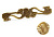 Ручка-скоба, WMN.696.128.00T5, 128мм, металл, беленое старое золото, Giusti
