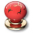 Ручка-кнопка, 3005-60-RED 449 GOLD, d=32мм, керамика/металл, красный с орнаментом/глянцевое золото 