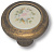Ручка-кнопка, 9852-831, d=28мм, керамика/металл, старая бронза/белый с цветочным рисунком