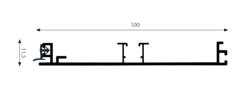 Цоколь гладкий, h=100мм, L=4100мм, алюминиевый, Scilm