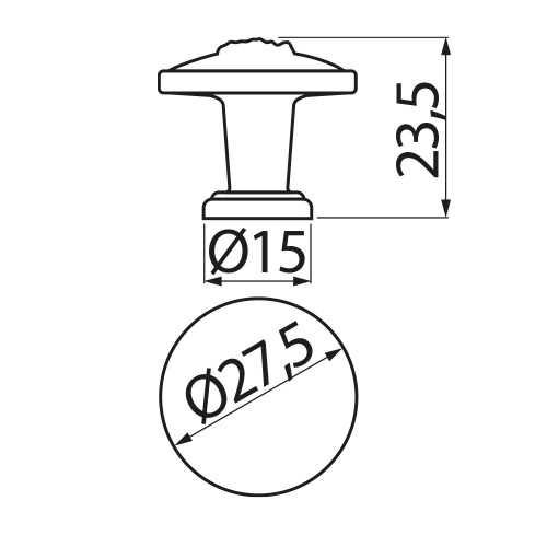Ручка-кнопка, ARDEA, d=28мм, металл, брашированная латунь, GTV