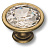 Ручка-кнопка, 27.35.12 SWA, d=35мм, металл/кристалл Swarovski, античная бронза