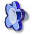 Ручка-кнопка, 698AZX, 29х52х54мм, пластик, голубой, "Цветок"