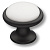 Ручка-кнопка, 3008-85-000, d=35мм, керамика/металл, белый/черный