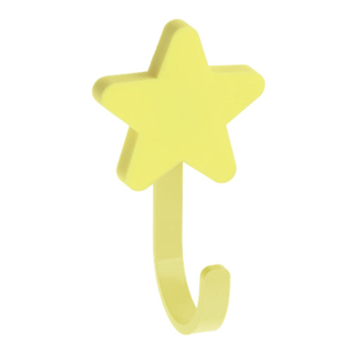 Крючок детский, STAR, звезда желтая, однорожковый, металл/каучук, GTV/25